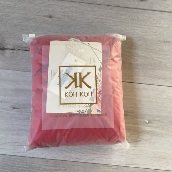 KOH KOH Cap Short Sleeve V-Neck‎ Flowy Maxi Dress - NT074 Red M NWT in packaging - Picture 5 of 7